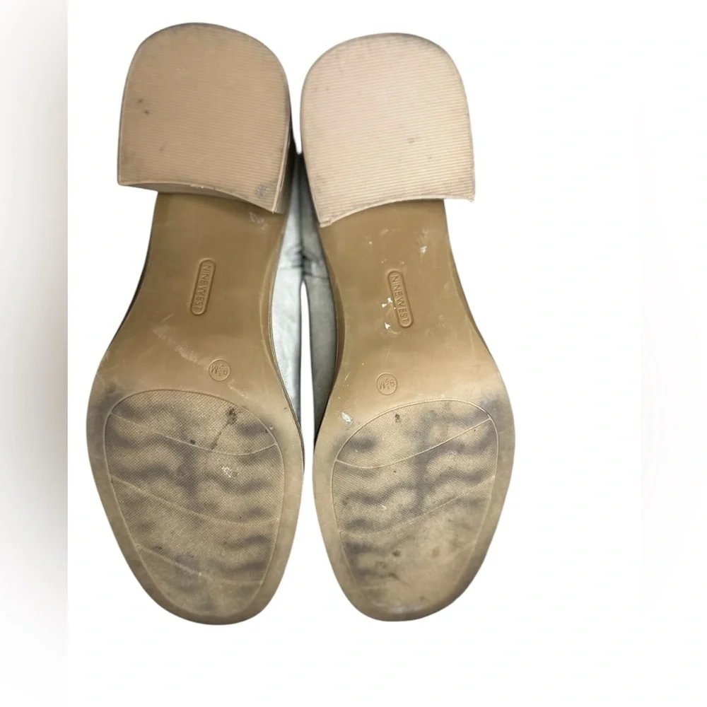 Nine‎ West Tan Suede Chunky Heel Booties - Size 9.5